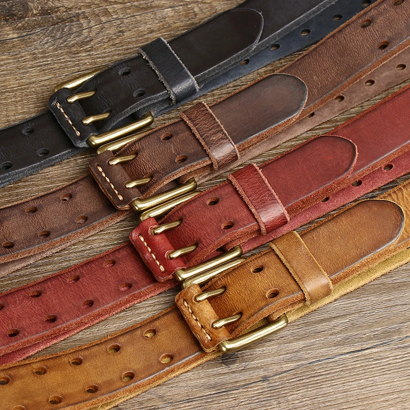 Heritage Full-Grain Leather Belt with Brass Buckle | 3.8cm Wide