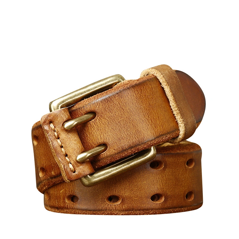 Heritage Full-Grain Leather Belt with Brass Buckle | 3.8cm Wide