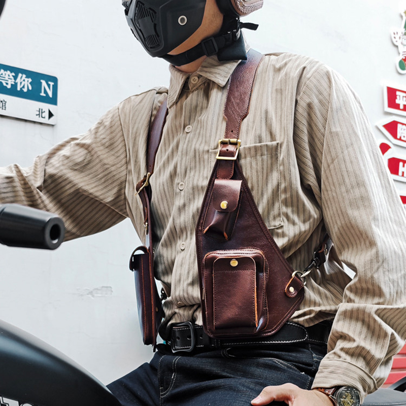 Vintage Leather Shoulder Harness Bag VB34