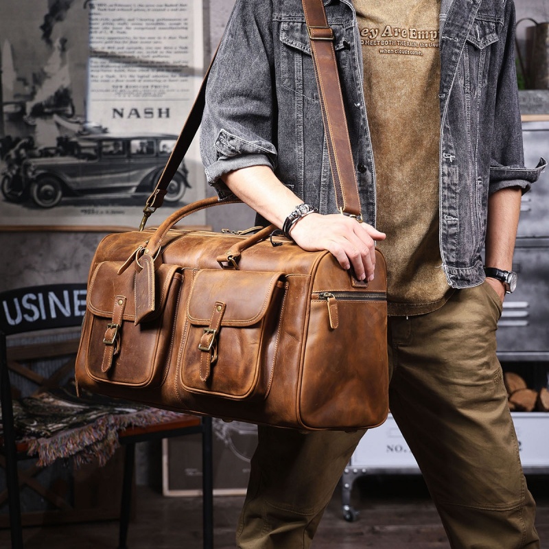 Vintage Leather Travel Duffle Bag VB44-KKICO