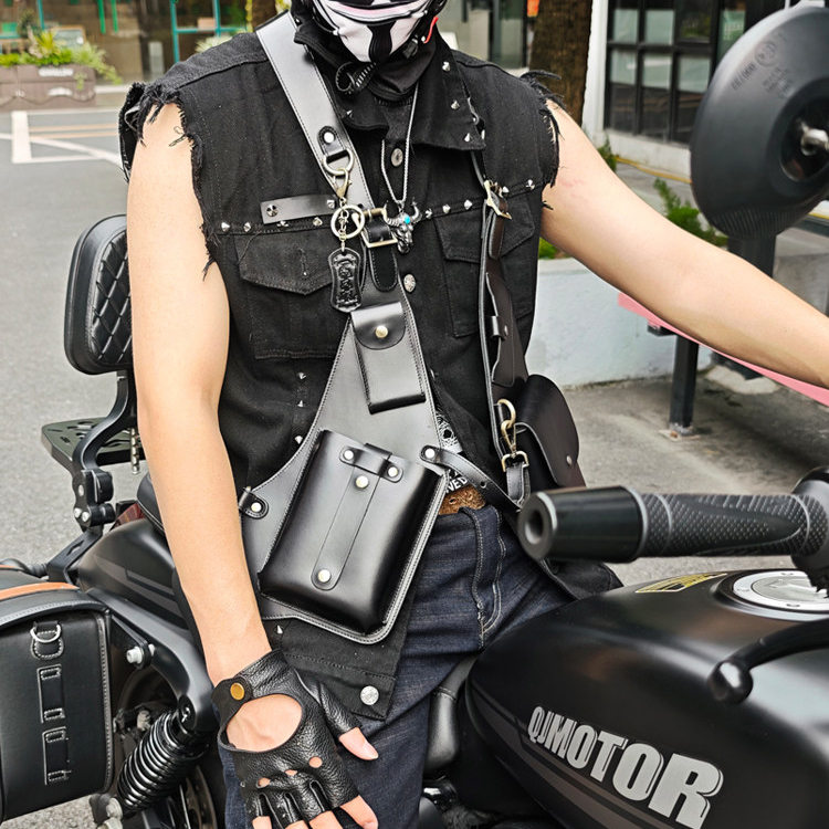 Multi-Pocket Leather Holster Bag for Men