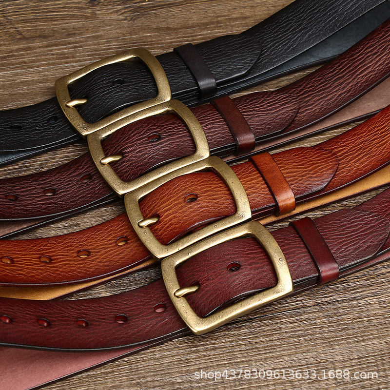 Vintage Genuine Leather Belt Wide 3.8CM B70