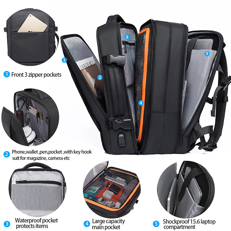 Pro-Carry Waterproof Expandable Backpack: Flight-Approved Travel Gear