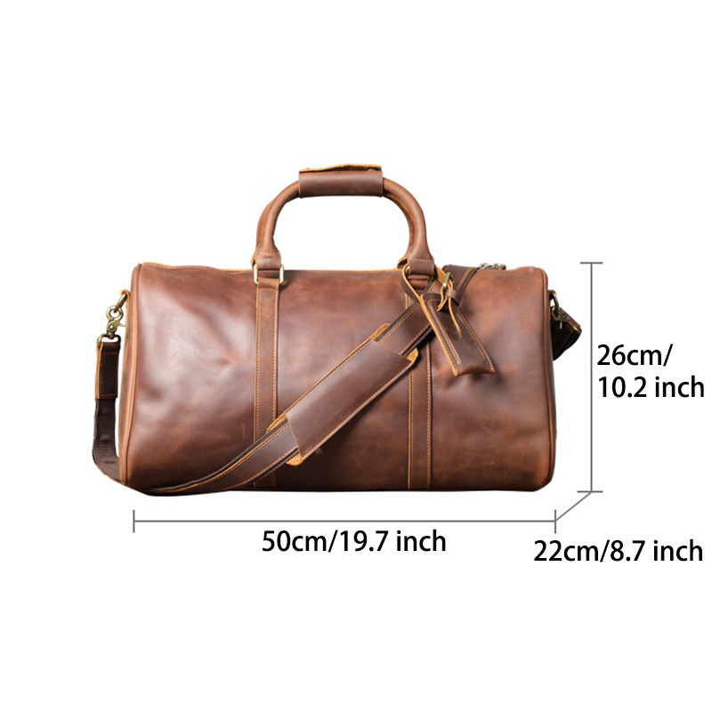 Vintage Leather Travel Duffle Bag VB43-KKICO