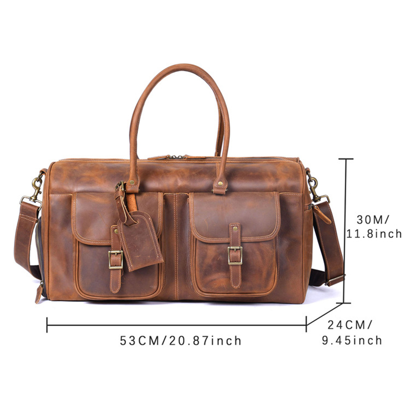 Vintage Leather Travel Duffle Bag VB44-KKICO