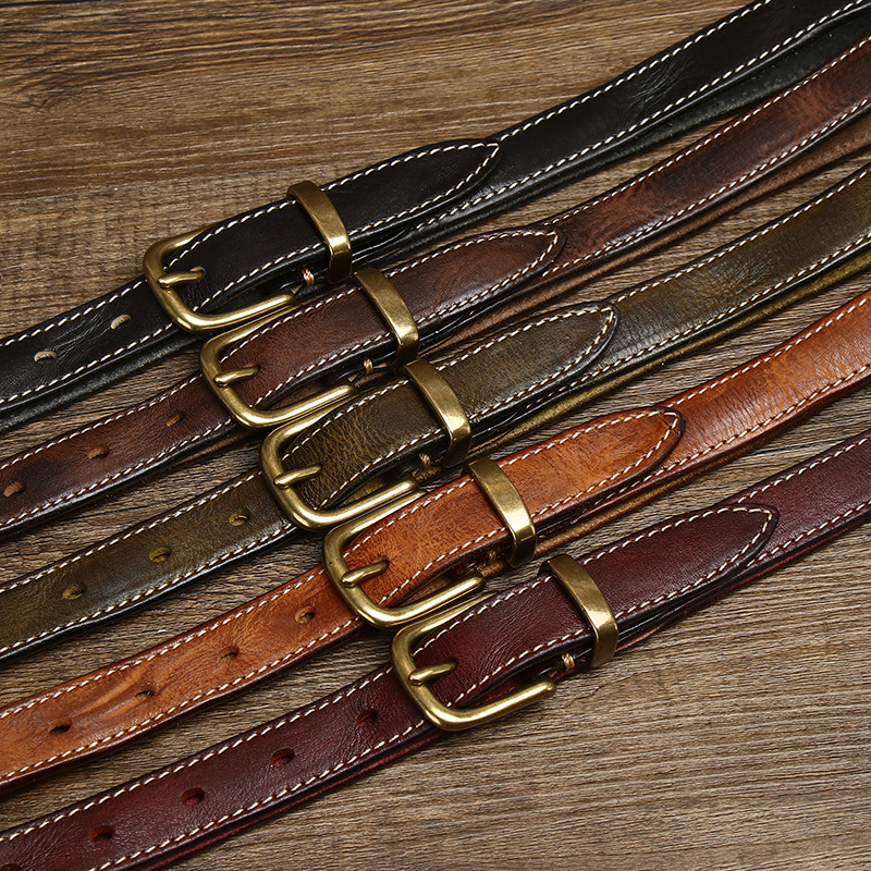Vintage Genuine Leather Belt Wide 2.3CM B82-KKICO
