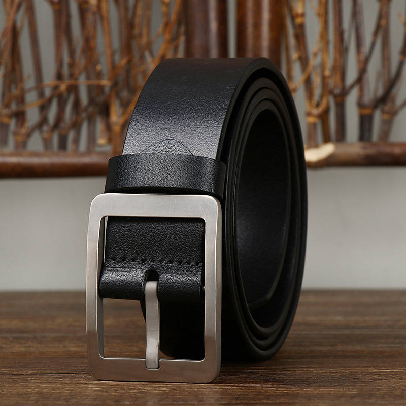 Leather Belt with Titanium Buckle – 3.8cm Wide