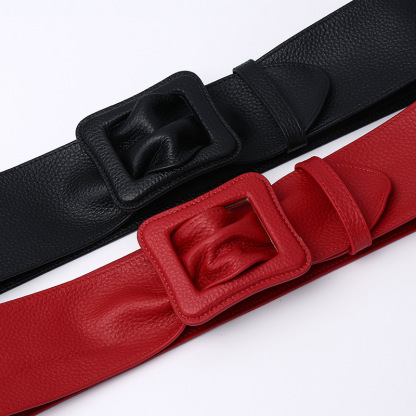Wide Ultra-thin Genuine Leather Belt 7.0cm B14