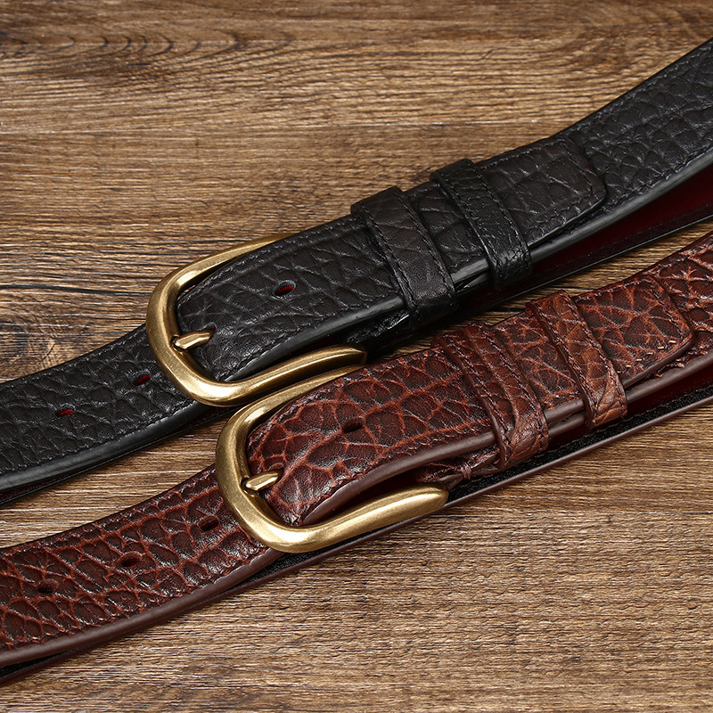 Dual-Sided Leather Belt 3.8cm Wide B26