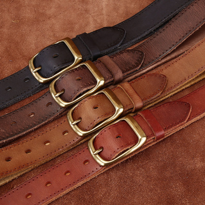 Rustic Leather Everyday Belt Wide 3.3CM  B31