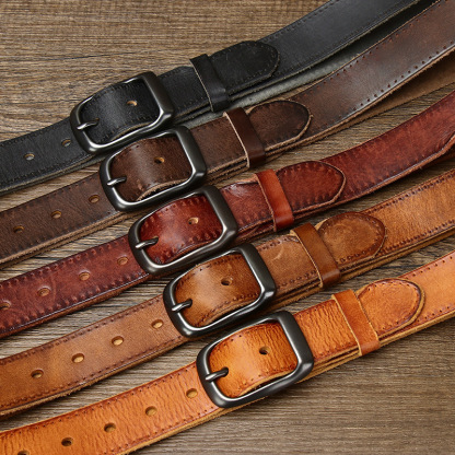 Rustic Leather Everyday Belt 3.3CM  B02