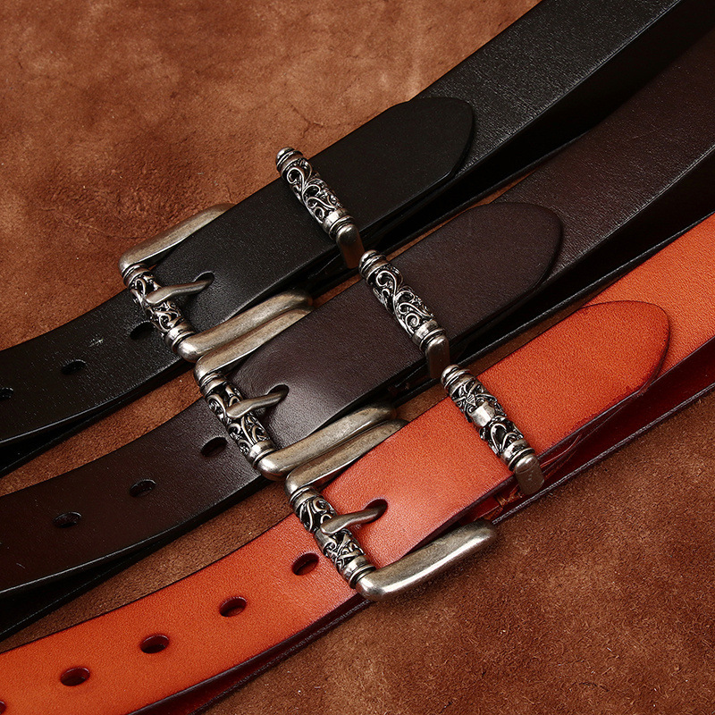 Vintage Genuine Leather Belt Wide 3.3CM B44