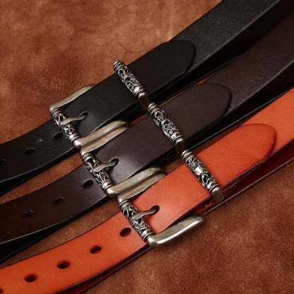 Vintage Genuine Leather Belt Wide 3.3CM B44