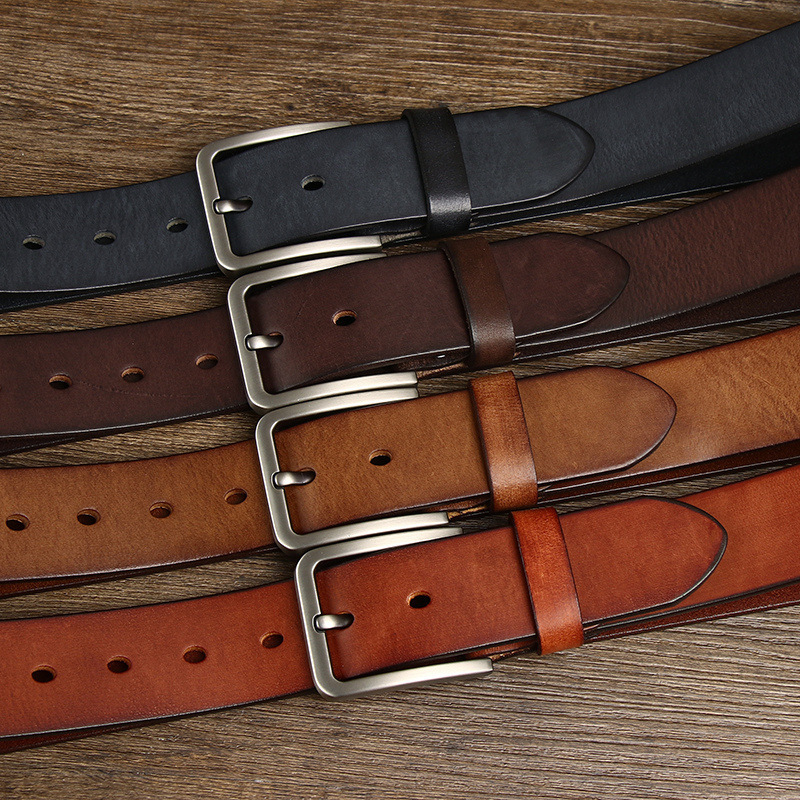 Simple Retro Genuine Leather Belt Wide 3.8CM B48