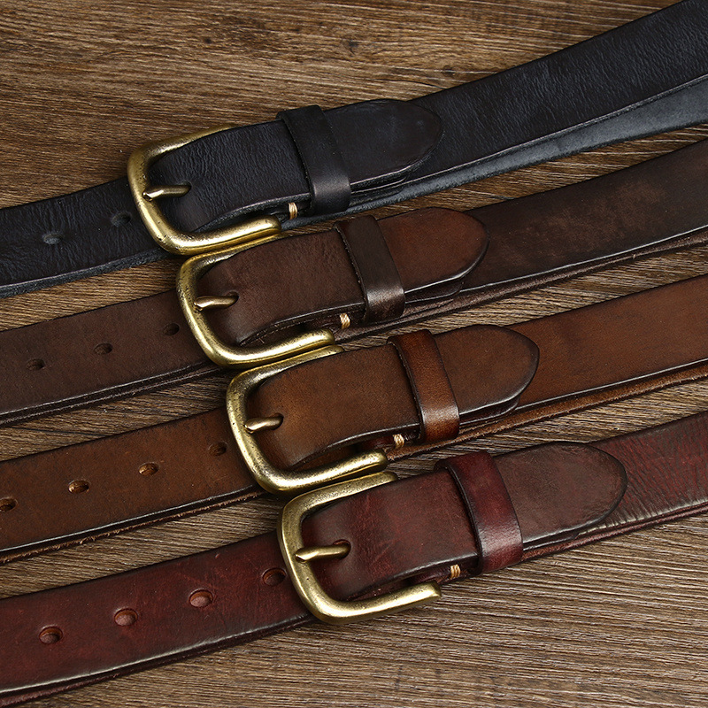 Vintage Genuine Leather Belt Wide 3.3CM B65