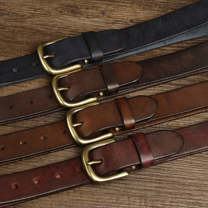 Vintage Genuine Leather Belt Wide 3.3CM B65