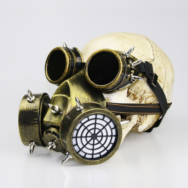 Steampunk Gas Mask with Goggles for Halloween Cosplay