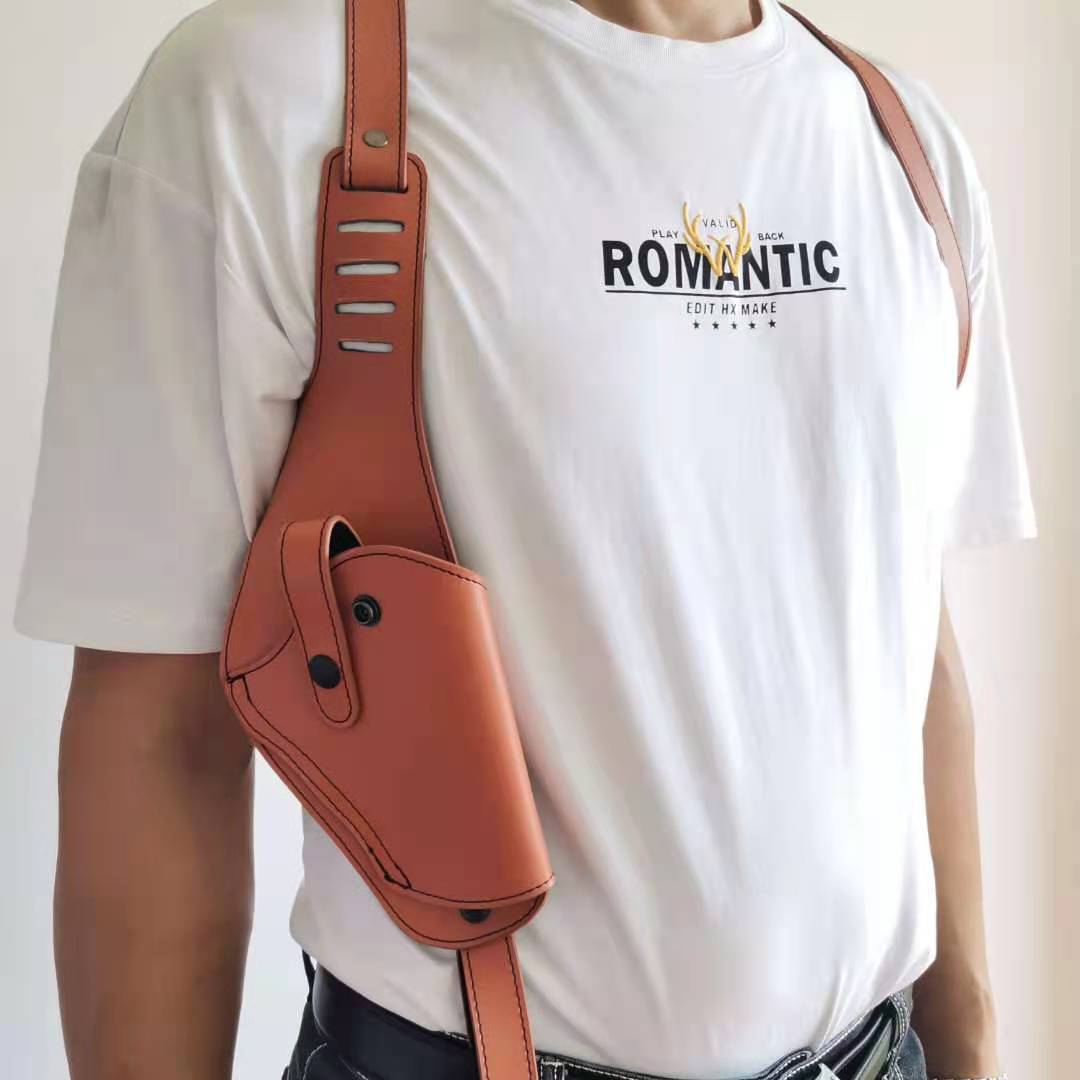 Adjustable Leather Gun Shoulder Holster for Men – Underarm Pistol Holster Harness