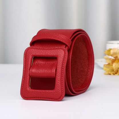 Wide Ultra-thin Genuine Leather Belt 7.0cm B14