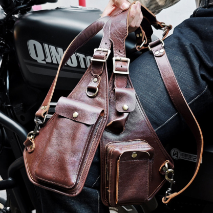 Vintage Leather Shoulder Harness Bag VB34