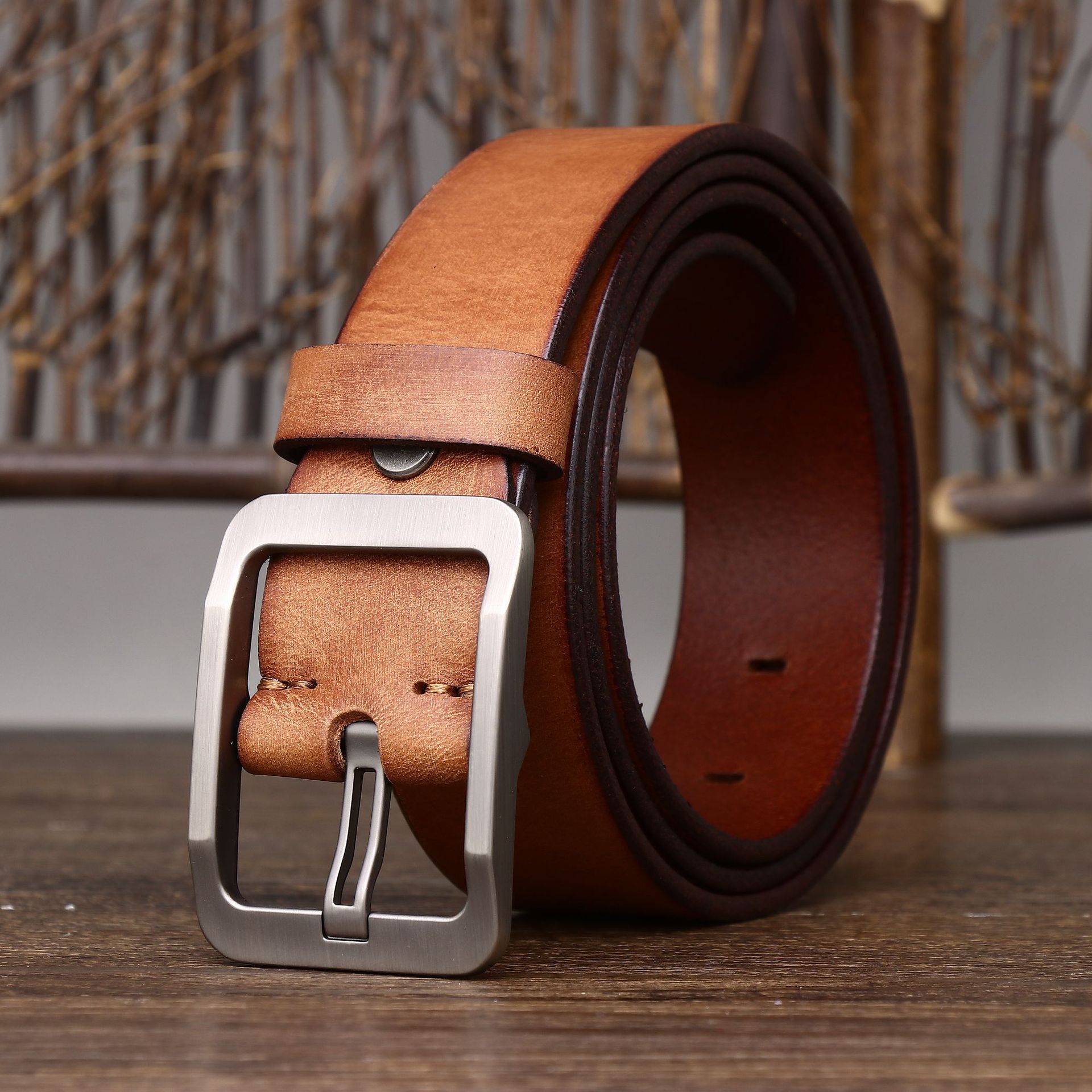 Vintage Genuine Leather Belt Wide 3.8CM B64-KKICO