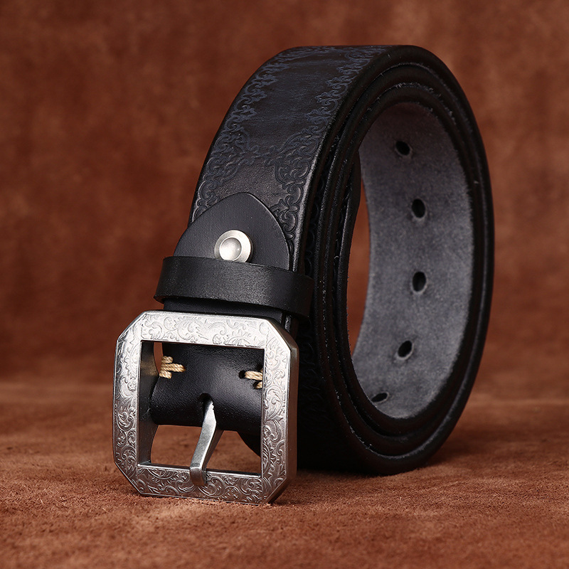 Vintage Genuine Leather Belt Wide 3.8CM B67-KKICO