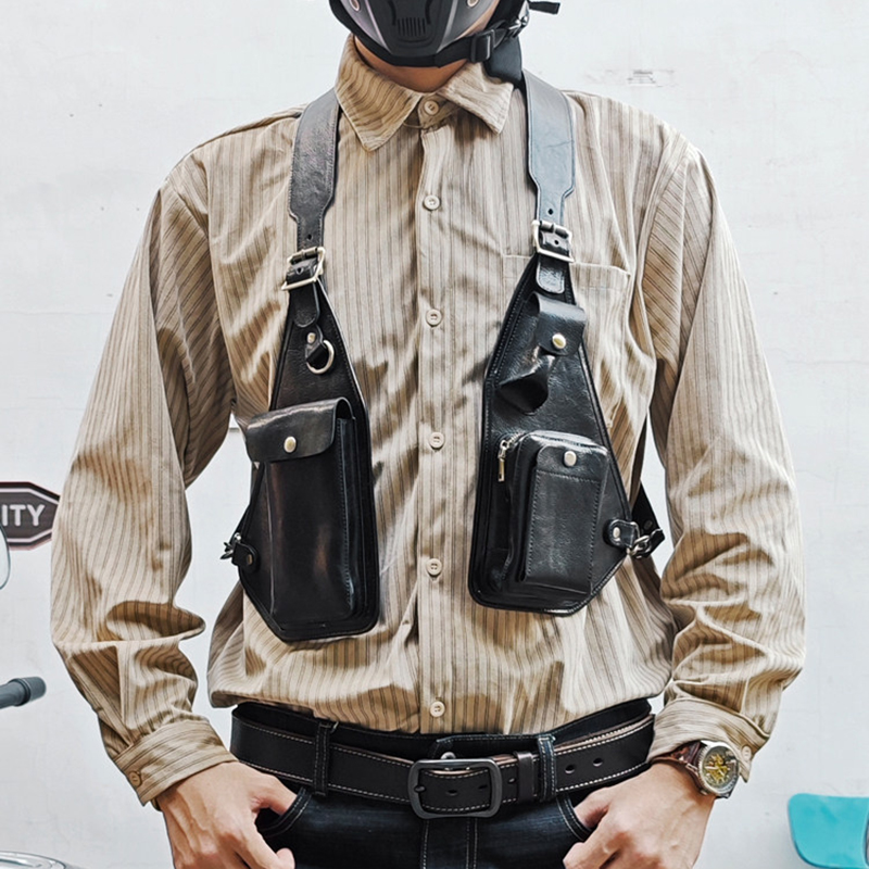 Vintage Leather Shoulder Harness Bag VB34-KKICO