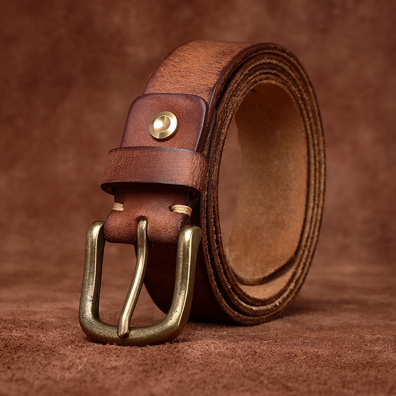 Vintage Genuine Leather Belt Wide 3.3CM B78-KKICO