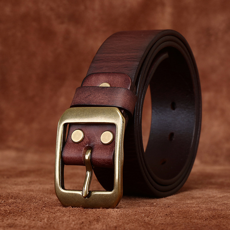 Vintage Genuine Leather Belt Wide 3.8CM B79-KKICO