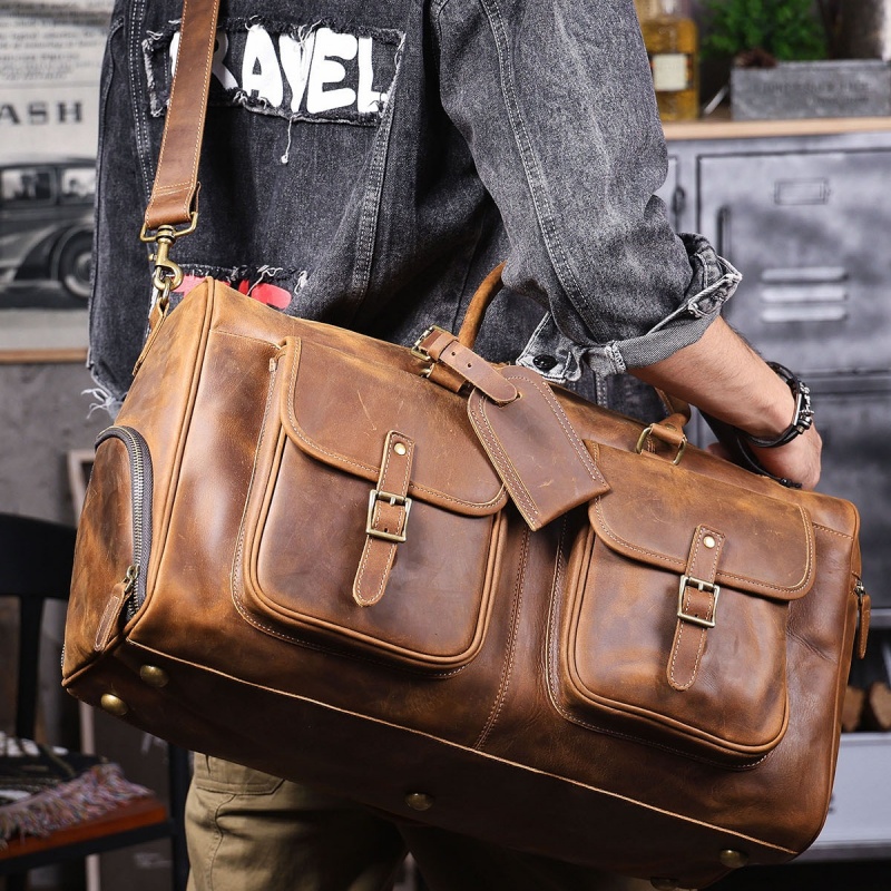 Vintage Leather Travel Duffle Bag VB44-KKICO