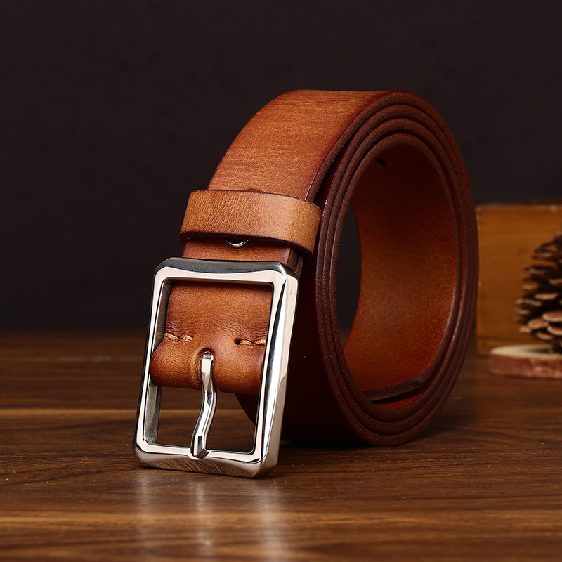 Vintage Genuine Leather Belt Wide 3.8CM B80-KKICO