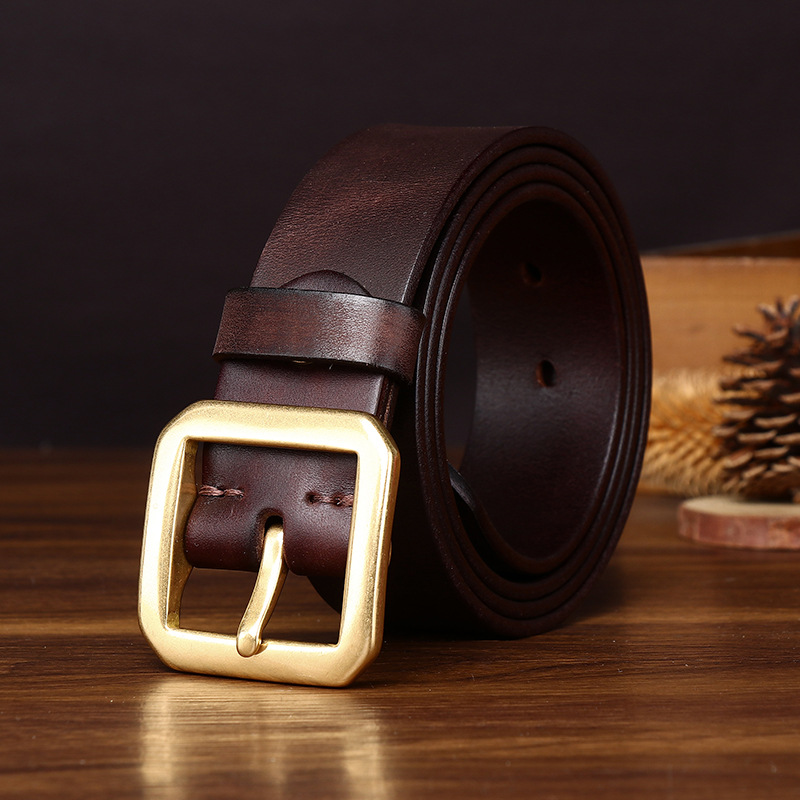 Vintage Genuine Leather Belt Wide 3.8CM B84-KKICO