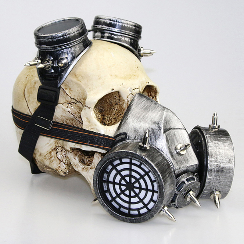 Steampunk Gas Mask with Goggles for Halloween Cosplay