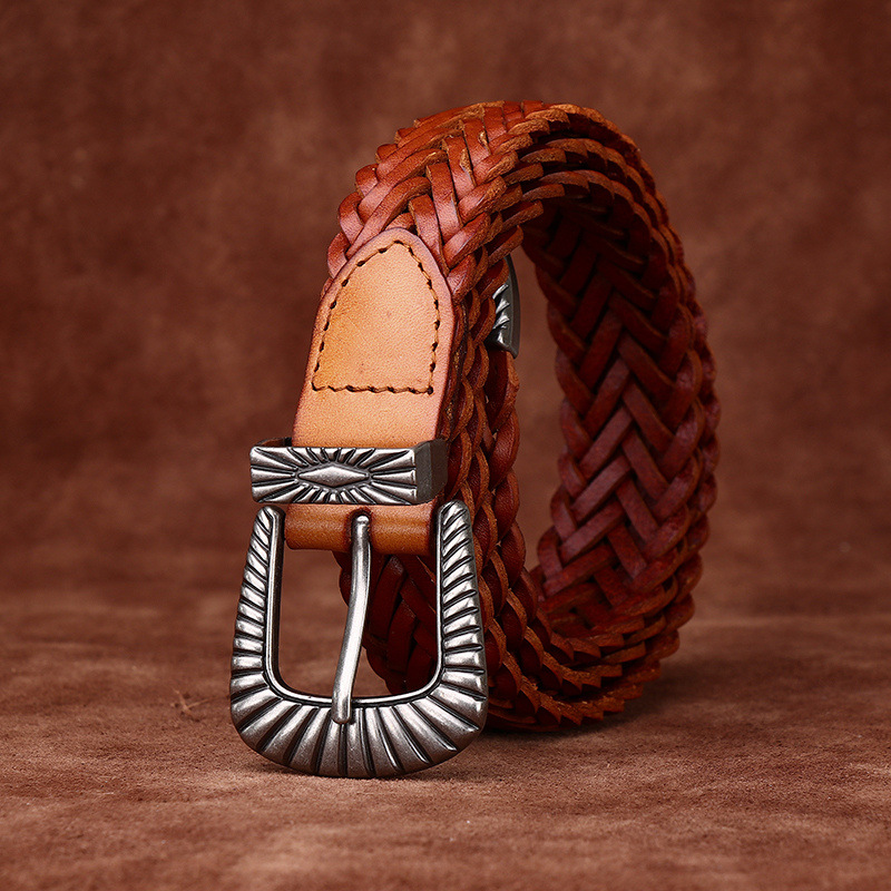 Hand-woven Genuine Leather Belt 3.0cm B15