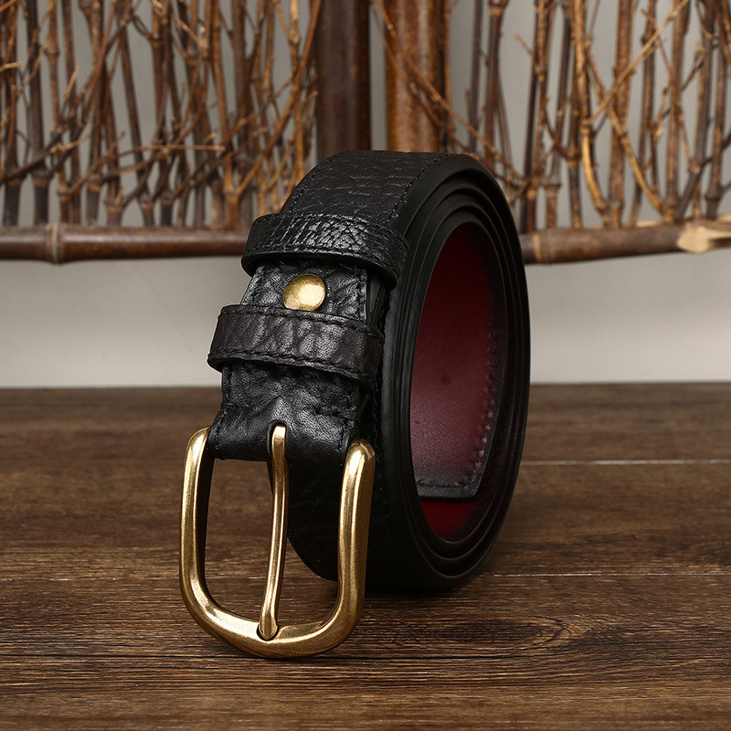 Dual-Sided Leather Belt 3.8cm Wide B26