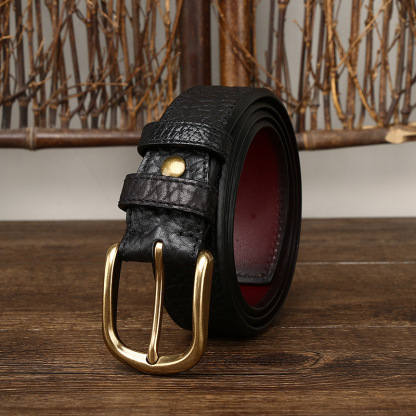 Dual-Sided Leather Belt 3.8cm Wide B26
