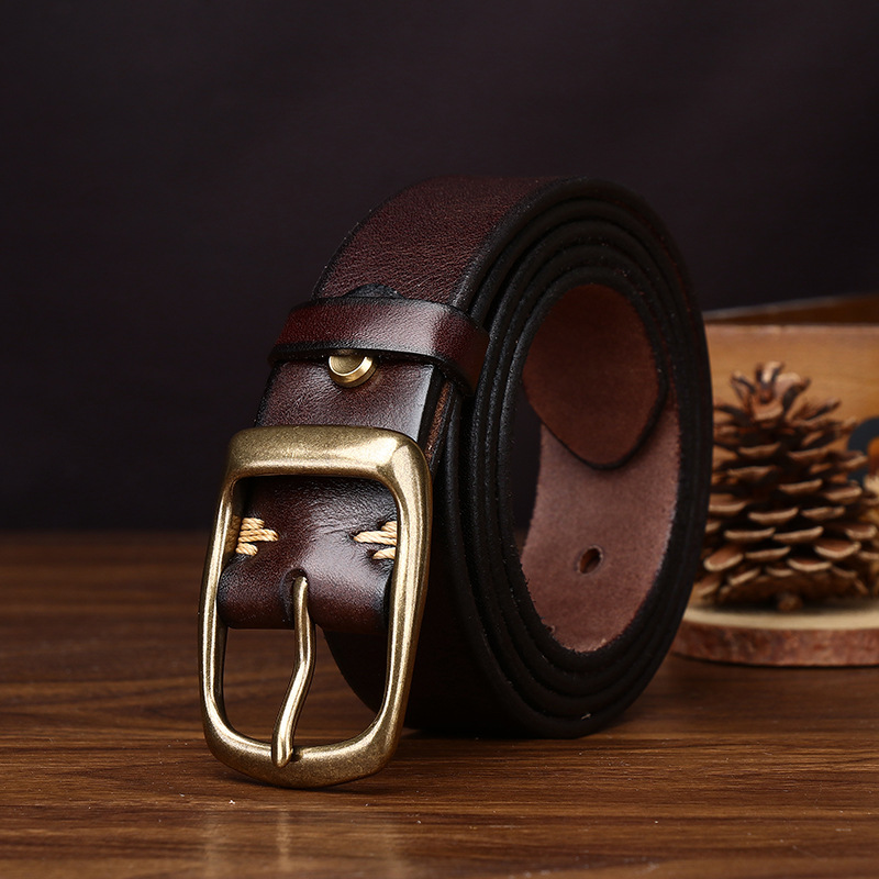 Rustic Leather Everyday Belt Wide 3.3CM  B32