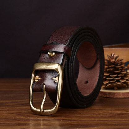 Rustic Leather Everyday Belt Wide 3.3CM  B32