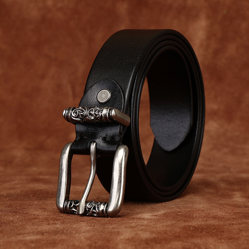 Vintage Genuine Leather Belt Wide 3.3CM B44