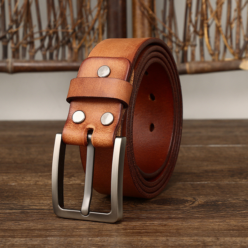 Simple Retro Genuine Leather Belt Wide 3.8CM B48