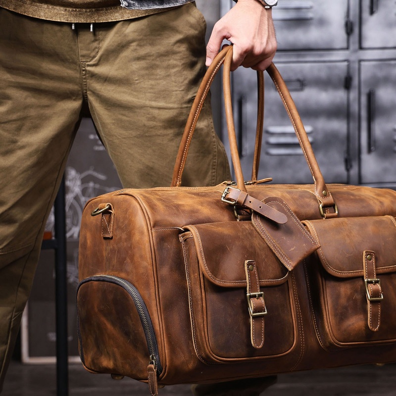 Vintage Leather Travel Duffle Bag VB44-KKICO