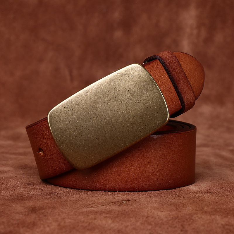Genuine Leather Belt With Sliding Buckle 3.8cm B06-KKICO