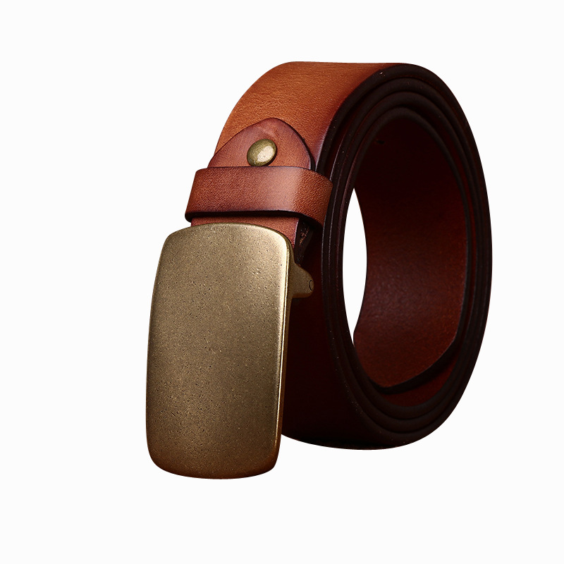 Genuine Leather Belt With Sliding Buckle 3.8cm B06-KKICO