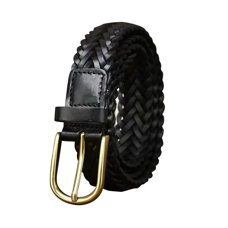Genuine Leather Woven Belt 3.0cm B07-KKICO