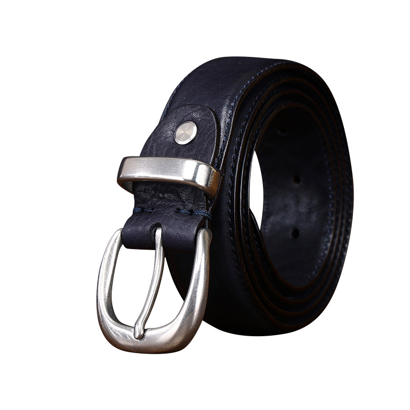 Giovanni Stainless Steel Buckle Leather Belt Wide 3.3CM B33-KKICO