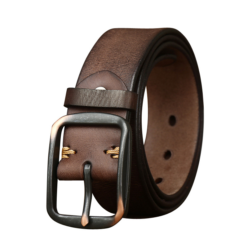 Distressed Vintage Leather Everyday Belt Wide 3.8CM  B34-KKICO