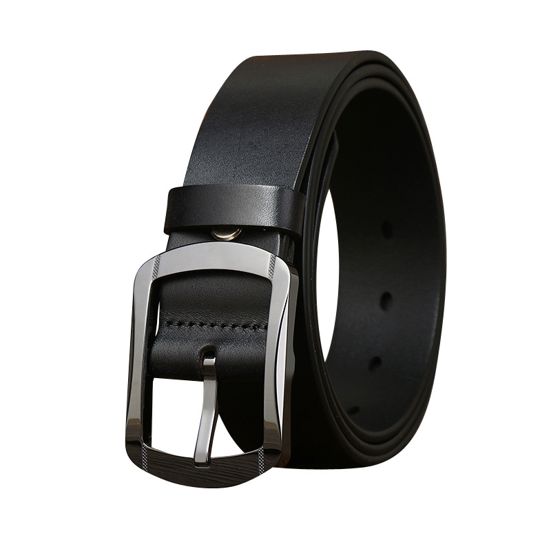 Hypoallergenic Ceramic Buckle Genuine Leather Belt Wide 3.8CM B49-KKICO