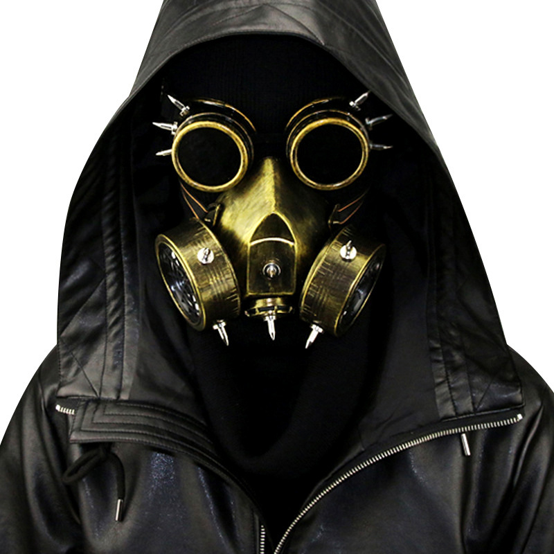 Steampunk Gas Mask with Goggles for Halloween Cosplay