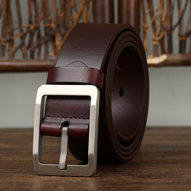 Leather Belt with Titanium Buckle – 3.8cm Wide
