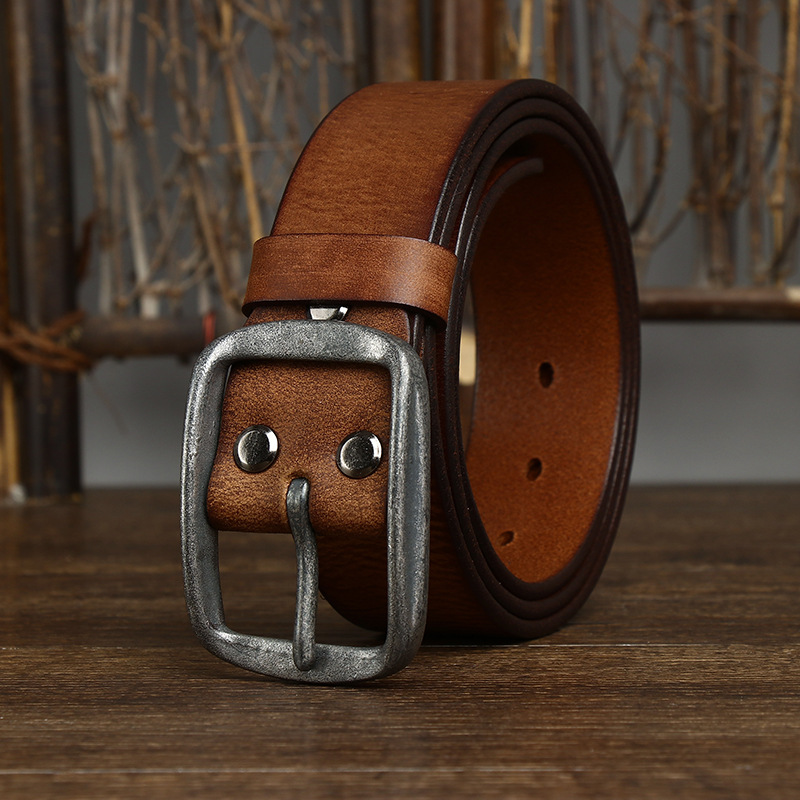 Vintage Distressed Genuine Leather Belt Wide 3.8CM  B36-KKICO